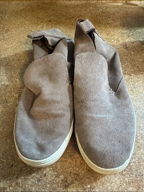Women’s Slip-On Suede Casual Shoes — Taupe